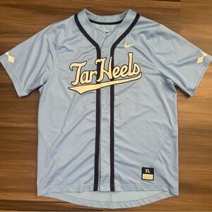 Nike North Caroline Tar Heels UNC NCAA Baseball Stitched Jersey Men’s XL